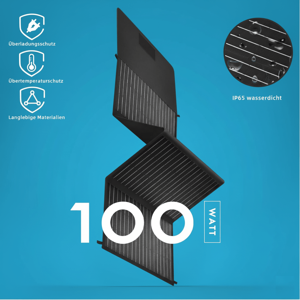 Faltbares PV - Modul 100 W - Novon Energy